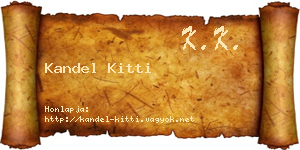 Kandel Kitti névjegykártya